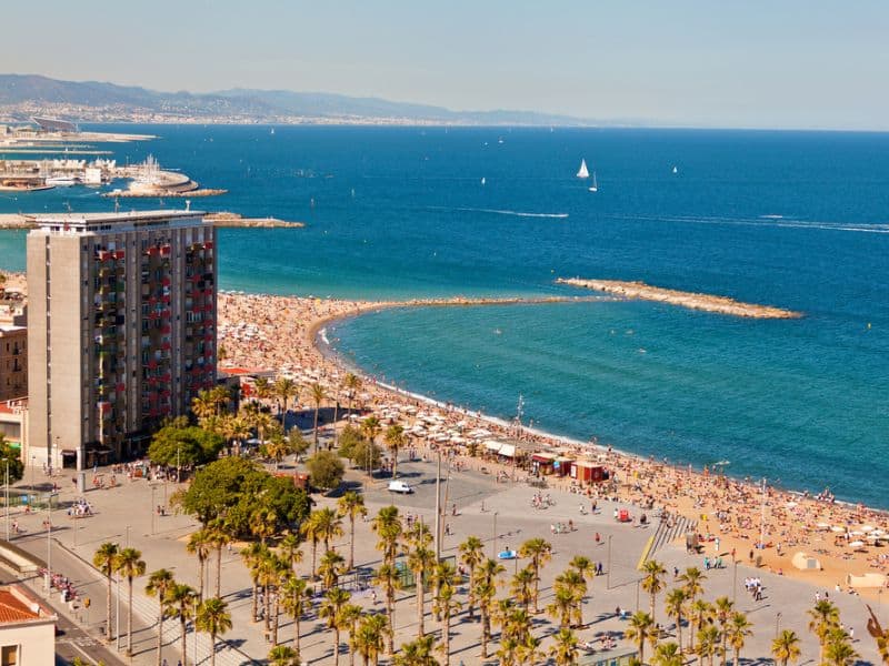 Barceloneta Beach And Port Vell